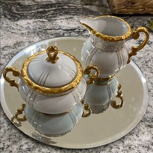 Vintage MCM Seyei Fine China “Renaissance “ 1030 Japan Sugar Bowl & Creamer!